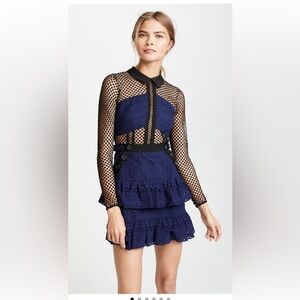 Elegant Navy Lace Dress